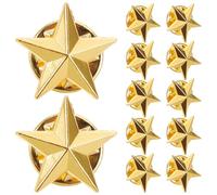 DIYEAH 1 set di spille a forma di stella d'oro: spilla patriottica con distintivo a forma di stella e pochette a farfalla - spilla a cinque punte per vestiti, cappelli e zaini - distintivo da bavero