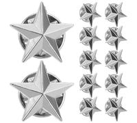 DIYEAH 1 set di spille a forma di stella in argento: spilla da bavero patriottica con distintivo a forma di stella e chiusura a farfalla - spilla a cinque punte per vestiti, cappelli e zaini -