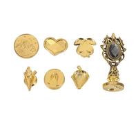 DIYEAH 1 set di testa per timbro con sigillo di cera: manico creativo per sigillare buste vintage in metallo - accessorio fai da te con motivo di invito - testa di sigillo vuota per matrimoni