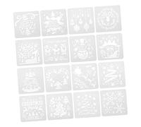 DIYEAH 1 Set Modelli di Natale Piccoli Modelli Stencil Artigianali Modelli Riutilizzabili per Muro Stencil A Tema Natalizio Stencil di Arte Natalizia Decorazioni per Interni Buon 16 Pezzi