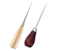 DIYEAH 1 Set Punteruolo in Pelle Punta di Trapano al Gadget Sottobicchieri in Tessuto Log Awl Punteruolo Fatto A Mano Punteruolo per Cucire Kit per Cucire Manico della Pala Legno 2 Pz