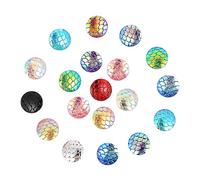 DIYEAH 1 Set Toppa In Resina A Squame Di Pesce Con Colori Sfumati Per Creare Gioielli Ciondoli Rotondi Con Numeri Perline A Cupola Forniture Per La Creazione Di Gioielli 200 pezzi