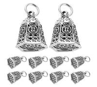 DIYEAH 10 campanelle piccole: piccoli ciondoli vintage artigianali - pendenti con parole ispiratrici per gioielli fai da te - accessori retrò in metallo con campanelle