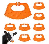 DIYEAH 10 Pezzi Clip per Naso per Vitelli in PP Arancia, Svezzamento Bovini | Svezzamento, Accessori Animali, Uso Agricolo, Comodo e Portatile, Resistente All'usura, Sicuro