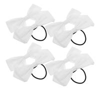 DIYEAH 10 pezzi Elastici Capelli Bambina Fiocchetto Bianco in Cotone Morbido Accessori Capelli Eleganti e Minimalisti per Ponytail e Progetti DIY