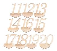 DIYEAH 10 Pezzi Numeri Tavolo Cuore in Legno 11-20 per Nozze e Ricevimenti | Base a Cuore Color Kaki, Stabile e Pratica, per Ristoranti e Incontri D'affari, Uso Duraturo