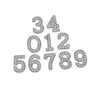 DIYEAH 10 Pezzi Numeri Termoadesivi Strass per Abbigliamento e Accessori, Applicazione Rapida su Tessuti in Stoffa e Plastica, per Abiti da Festa e Creazioni Fai da Te