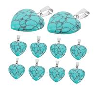 DIYEAH 10 Pezzi Pendenti Cuore Cristallo e Agata Naturale Ciondoli per Creazione Gioielli Charm Artigianali per Collane e Bracciali Pietre Naturali Lucidate Mano