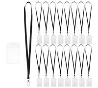 DIYEAH 10 Set Portabadge Trasparenti con Laccetto e Clip per Ufficio Scuola e Eventi Portacarte Id PVC per Insegnanti Studenti e Personale Design Facile e Versatile