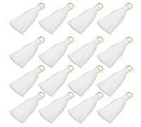 DIYEAH 100 Pezzi Nappe Mini Corte Bianche Per Decorazioni Fai Da Te, Ciondoli Pendenti Anello Per Segnalibri e Accessori Artigianali, Per Decorazioni Auto, Borse e Chiavi