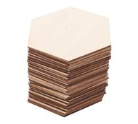 DIYEAH 100 Pezzi Piastrelle Esagonali in Legno Naturale Non Finito Per Decorazioni Fai Da Te, Artistiche e Progetti Artigianali Per Casa, Matrimoni e Feste