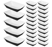 DIYEAH 100 vassoi di carta per alimenti: barchette per snack resistenti al grasso - barchette da 2 libbre per servire snack e condimenti - porta hot dog per patatine fritte, tailgate