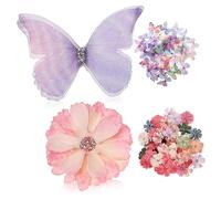 DIYEAH 100pezzi Pz di Farfalle e Fiori Artificiali Decorazioni Colorate per Matrimoni Feste e Occasioni Speciali Facili da Attaccare e Riutilizzabili