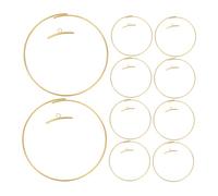 DIYEAH 12 Pezzi Anello Rotondo in Metallo Oro da 120mm, Cornice Floreale Boho per Decorazioni da Sposa e Fai da Te Struttura Apribile in Acciaio Inox e Rame