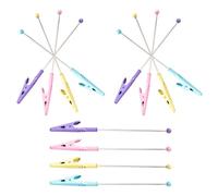 DIYEAH 12 Pezzi Clip Alligatore Metallo con Coda Lunga Morsetto Memo Wire Beadable per Foto Biglietti da Visita e Decorazioni Natalizie Supporto Portamemo DIY Colorato