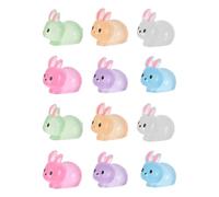 DIYEAH 12 Pezzi Mini Statuette di Coniglietto in Resina Luminose al Buio, Decorazione Versatile e Carina per Tavoli e Party Favor di Pasqua