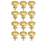 DIYEAH 12 Pezzi Pomello per Mobili a Fungo, Pomello per Armadio in Lega di Zinco, Rotondo, Oro, Superficie Liscia, Installazione Facile, per Bidone e Armadio, Stile Moderno