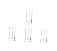 DIYEAH 12 Pezzi Portachiavi Tulipano con Ciondolo Fiore Elegante Cinturino Corto per Cellulare e Decorazione Borsa Accessorio Versatile e Resistente in Colori Bianco e Rosa