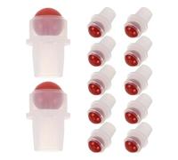 DIYEAH 12 Tappi per Bottiglie Roll-on in Pietra di Corniola Rossa, Accessori per Flaconi Roll-on Vuoti, Ricambi Rollerball per Oli Essenziali, Rulli Portatili per Profumi da Viaggio