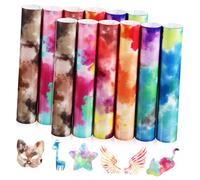 DIYEAH 12pezzi Trasferimento Termico Tie Dye Vinile Termoadesivo Acquarello Per Magliette e Accessori Facile Applicazione e Taglio Preciso Creativo Per Abbigliamento Unico