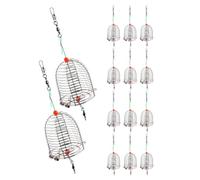 DIYEAH 15 Pezzi Gabbia per Esche da Pesca in Acciaio Inox Riutilizzabile | Carpa e Esche, Uso in Specchi D'acqua e Fiume, Manutenzione Semplice, Finitura Argento
