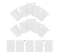 DIYEAH 15 Sacchetti Esfolianti per Sapone in Rete Bianca Coulisse Regolabile e Serratura Sicura, Borsa a Rete per Doccia e Viaggio Rapido Drenaggio e Protezione Sapone Molle