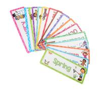 DIYEAH 16 pezzi Carte Flash Inglese per Set Schede Mensili e Stagionali Strumento Didattico per e Decorazioni per Migliora Competenze Linguistiche