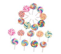 DIYEAH 18pezzi Ciondoli Forma Lecca-lecca Colorati Ciondoli Per Collane Forma Bastoncini Ciondoli Per Gioielli Forma Caramelle Graziosi Per Orecchini Per Collane Lecca-lecca