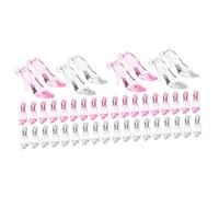 DIYEAH 192 Pezzi 96 Pezzi Ciondoli Fai da Te Tacchi Alti in Acrilico Trasparente Rosa e Bianco, Abbellimenti Artigianali per Creazione Gioielli e Cornici Fotografiche, Decorazioni per