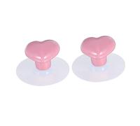 DIYEAH 1paio Pomelli Forma Cuore Ceramica Per Decorative Rosa Ganci Adesivi Per e Armadi Facili Da Installare