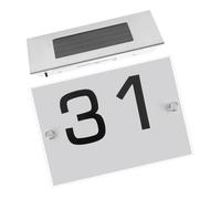 DIYEAH 1Set Solare LED Per Numero Targa Illuminata Inossidabile Ricaricabile e Resistente Agenti Atmosferici Facile Installazione Per Indirizzi Visibili