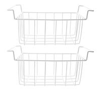 DIYEAH 2 contenitori per congelatore profondo - Cesto portaoggetti impilabile in metallo per ripiani del frigorifero