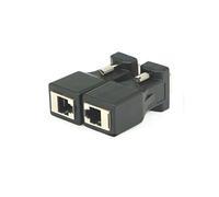DIYEAH 2 Pezzi Adattatore Convertitore Estensore Vga Rj45, Connettore Cavo Rete, Cavo di Estensione Segnale per Notebook e Tv Lcd, Pvc Nero, Plug And Play