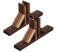 DIYEAH 2 pezzi Base per Recinzione in Legno Pieno Supporto Stabile per Staccionata da Giardino Piedino Ferma Recinzione Facile da Installare Accessorio per Cortile Colore Naturale