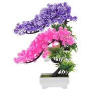 DIYEAH 2 Pezzi Bonsai Artificiale Realistico in Plastica | Pianta Finta Decorativa da Interno, Aspetto Naturale, Manutenzione Minima, senza Acqua Né Sole