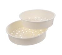 DIYEAH 2 pezzi Cestino Cuoci Vapore Spesso per Uso Domestico e Professionale e Accessorio per Vaporiera e Cuociriso Tondi per Cottura Uniforme e Rapida Drenatura