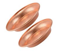 DIYEAH 2 Pezzi Ciotola Tibetana in Rame per Offerta Rituale Piatto Multifunzionale per Acqua Sacra e Decorazione Meditazione per Casa e Tempio