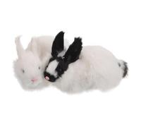 DIYEAH 2 Pezzi Coniglio di Peluche Realistico, Figurina Coniglio, Pelliccia Sintetica, Effetto Realistico, per Pasqua, Prop Fotografico, Riempitivo per Sacchetti Regalo, Camere da Letto