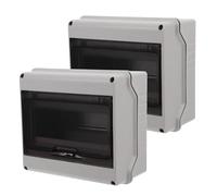 DIYEAH 2 pezzi Copertura per Quadro Elettrico: Scatola di Distribuzione Esterna 8 Vie con Protezione - Contenitore da Parete con Guida Din per Interruttore Automatico