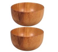 DIYEAH 2 pezzi di ciotole per frutta in legno naturale, vassoio da portata in legno, piatto per snack di frutta per pane da tramezzino, antipasto, espositore 13x6 cm