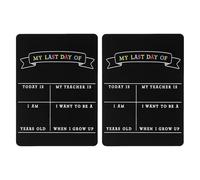 DIYEAH 2 pezzi lavagna riutilizzabile per l'ultimo giorno di scuola, cartello bifacciale, lavagna per foto di scuola, asilo e prima elementare