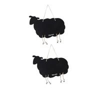 DIYEAH 2 pezzi Lavagnette Mini Pecora Bifacciali in Legno Piccole Lavagne Sospese per Messaggi Decorazioni Feste Ristoranti e Artigianato Facili da Pulire e Riscrivere