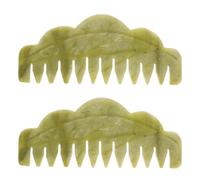 DIYEAH 2 Pezzi Massaggiatore Scalpo in Jade Verde per Donna, Spazzola per Massaggio Chioma Superficie Liscia, per Uso Domestico come Scalp Scrubber per Rilassare e Curare i Chioma