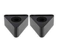 DIYEAH 2 pezzi Mic Logo Flag Triangolare in Abs Nero Supporto Microfono Portatile Antiscivolo per Interviste e Trasmissioni Facile Installazione e Resistente
