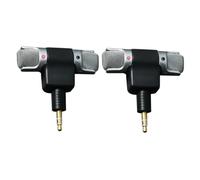 DIYEAH 2 Pezzi Microfono per Laptop Compatto Nero Clip, Plug And Play, | Tre Terminali Elettrete, Metallo e Plastica, per Lezioni Online e Lavoro Remoto