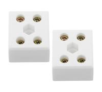DIYEAH 2 Pezzi Morsettiera Ceramica Bianca a 2 Vie, 30a per Moduli Lampada | Riduce Rischio di Dispersione, Antipolvere, Installazione Semplice, per Collegamenti Elettrici di Moduli UV LED