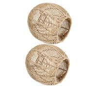 DIYEAH 2 Pezzi Paralume D'arte Di Bambù Paralumi Per Plafoniere Paralume in Rattan in Vimini Lampada in Vimini Applique in Rattan Cucina Corda Di Imitazione Marrone Chiaro