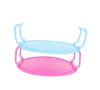 DIYEAH 2 pezzi Porta Piatto Microonde Sovrapposto in PP Resistente Vassoio Smerlato e Piatto Crisp per Cucina Organizer Due per Cottura Vapore e Conservazione Alimenti Facile da Pulire