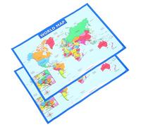 DIYEAH 2 pezzi Poster Mappa del Mondo per Educativo per Cameretta e Scuola Stimola Apprendimento e Sviluppo Intellettuale