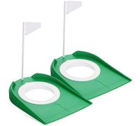 DIYEAH 2 Pezzi Set 2 Coppe da Golf per Putting in Abs con Bandierine, Pratiche per Allenamento Indoor, Adatte a Principianti, per Soggiorno e Campo da Golf